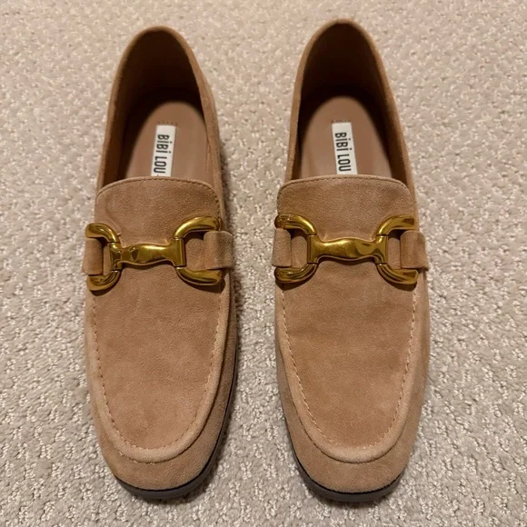 Bibi Lou Anthropologie Zagreb Suede Loafers Camel Tan Size 39/8.5 - Picture 8 of 11